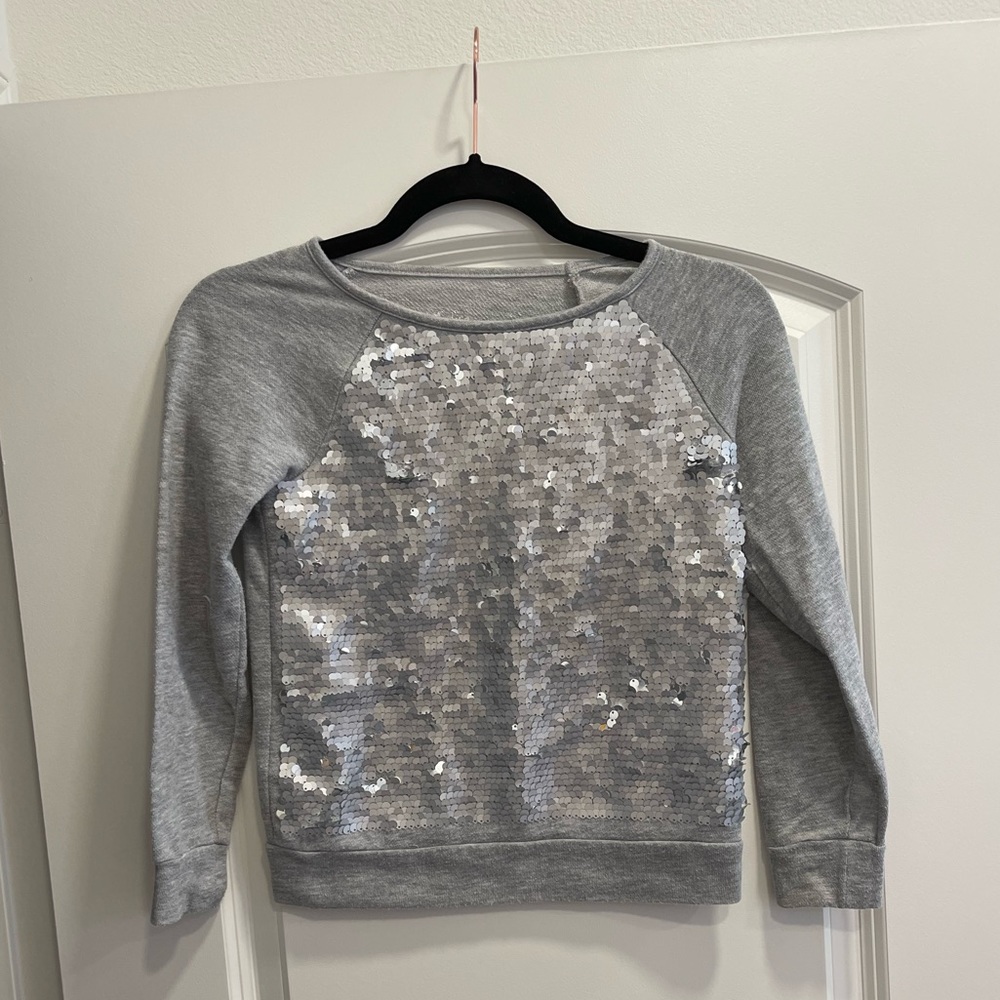 Grey sequin long sleeve